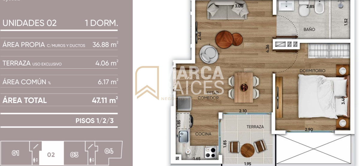 Apartamento ID.876 - Venta Apartamento 1 Dormitorio en pozo Pocitos Nuevo Montevideo