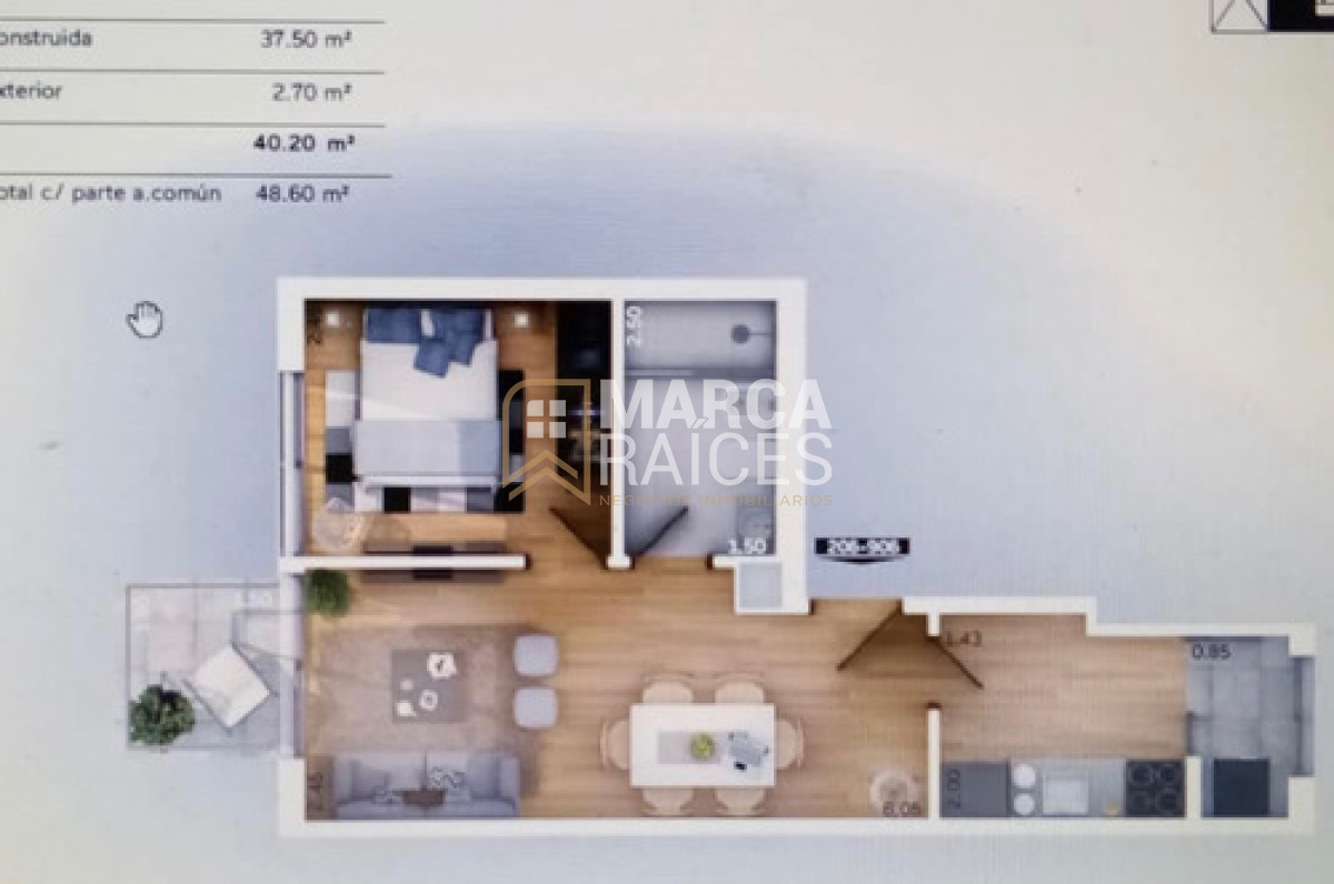 Apartamento ID.1440 - Alquiler Apartamento 1 Dormitorio Amoblado Pocitos Montevideo