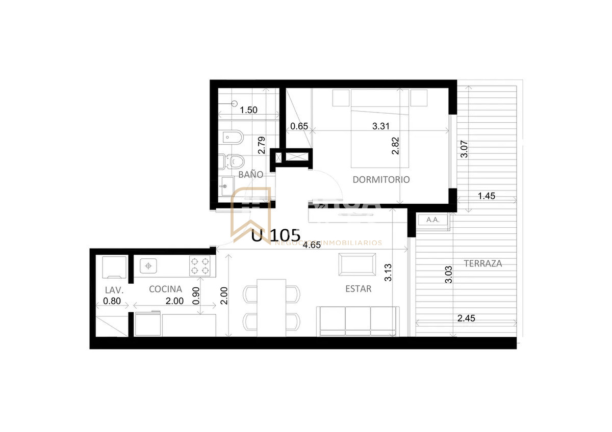 Apartamento ID.2017 - Venta Apartamentos 1 Dormitorio En Pozo Cordon Sur Montevideo