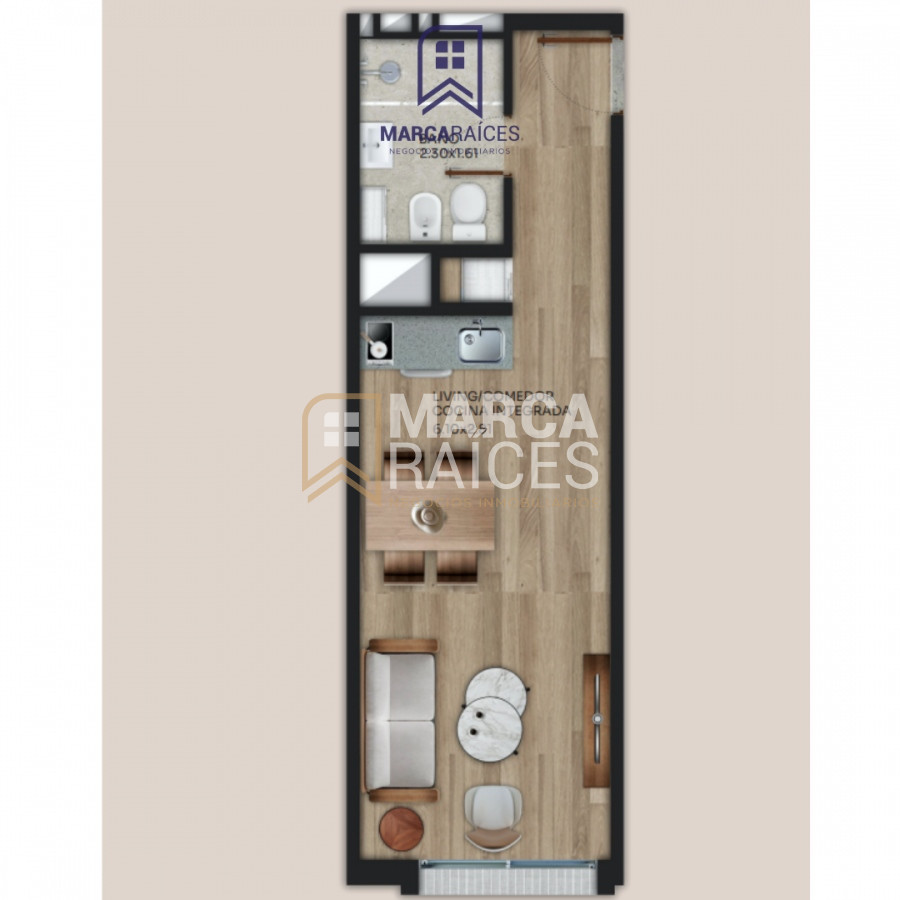 Apartamento ID.501 - Venta Apartamento 2 Dormitorios a estrenar Palermo semi equipado Montevideo