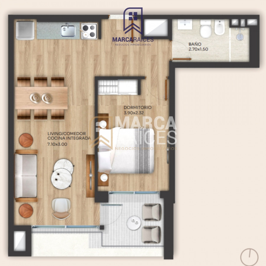 Apartamento ID.501 - Venta Apartamento 2 Dormitorios a estrenar Palermo semi equipado Montevideo