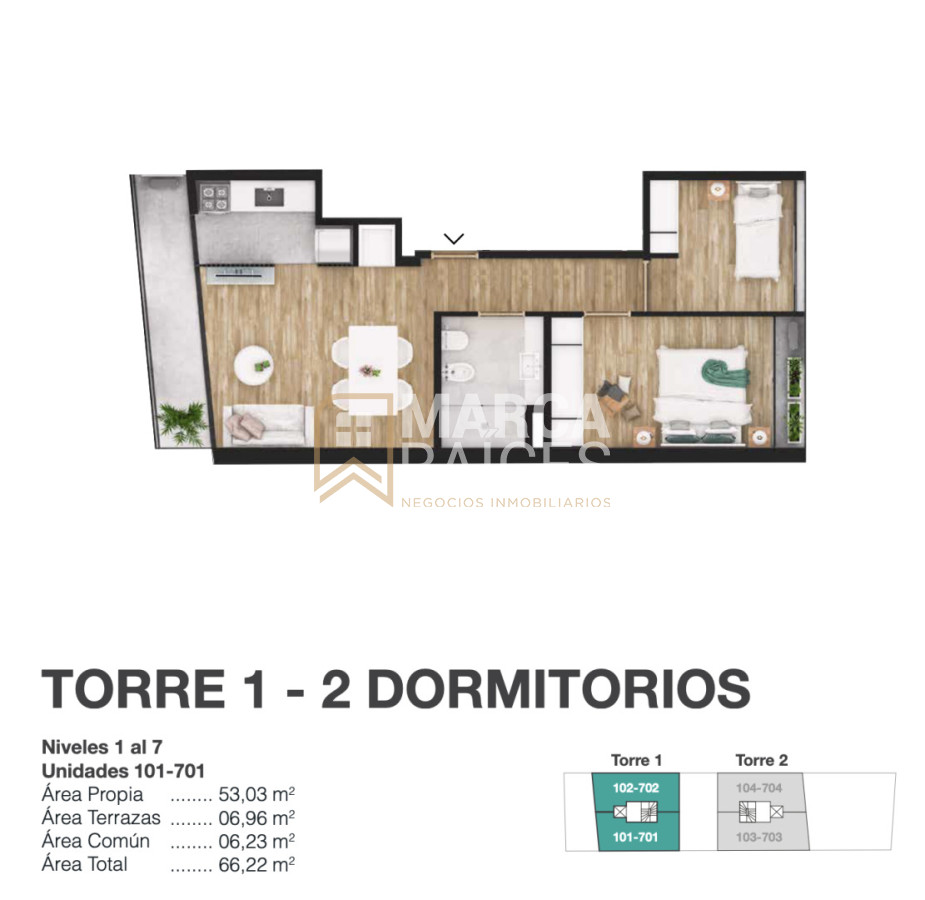 Apartamento ID.1927 - Venta Apartamento 2 Dormitorios a estrenar La Blanqueada Montevideo