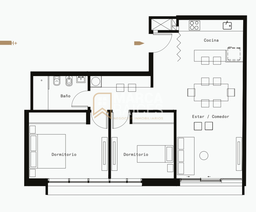 Apartamento ID.1013 - Venta Apartamento monoambiente coliving equipado en pozo Barrio Sur Montevideo