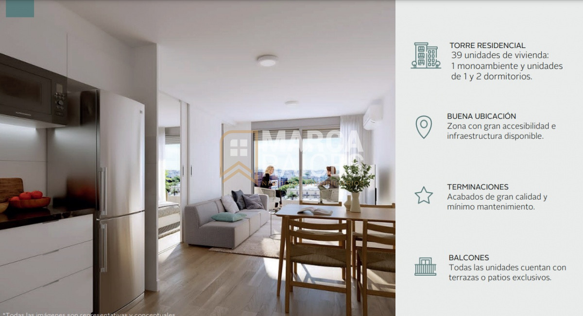 Apartamento ID.159 - Venta Apartamento 1 Dormitorio en construccion Cordón Montevideo 