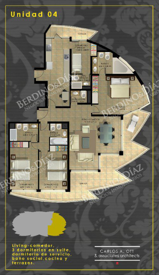 Apartamento ID.2594 - Mansa Apartamento en venta 3 dormitorios con amenities
