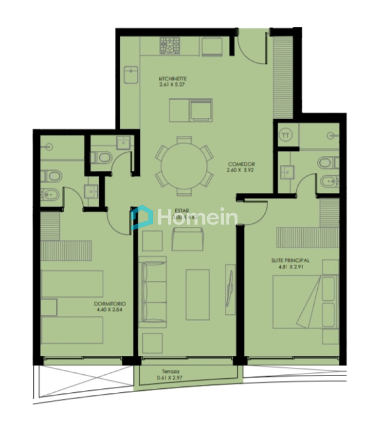 Apartamento ID.2167 - Apartamento de 2 Dormitorios en GreenLife 