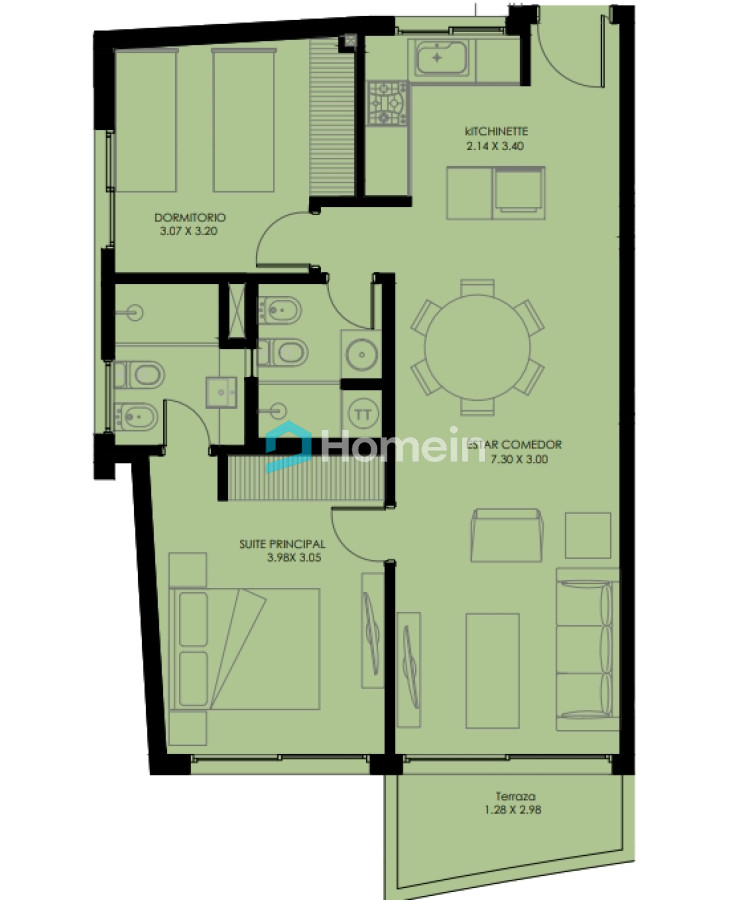 Apartamento ID.2168 - Hermoso Apartamento de 2 Dormitorios en Greenlife 