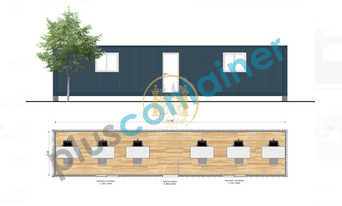 Casa ID.1103 - VENDO CONTAINER OFICINA, MODULO 40 PIES.
