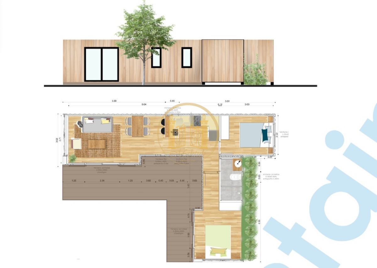 Casa ID.1101 - VENDO CASA, CONTAINER, 2 DORMITORIOS, AIRE ACONDICIONADO.