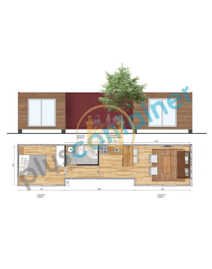 Casa ID.1112 - VENDO CASA CONTAINER, 1 DORMITORIO.