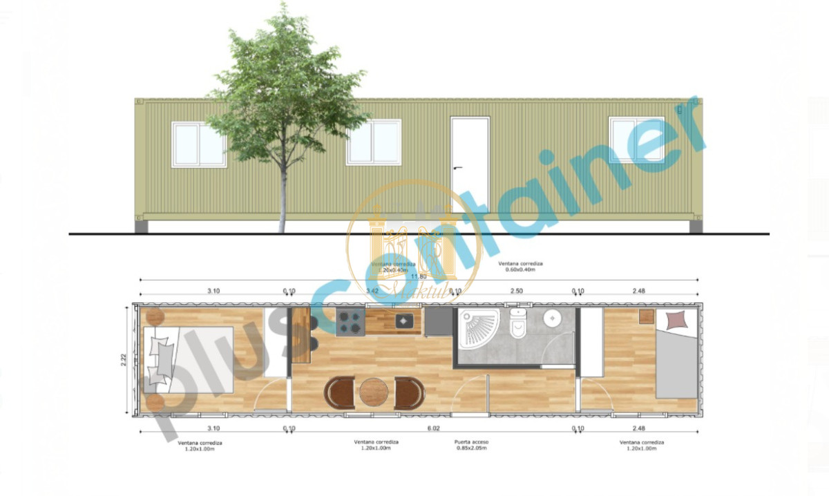 Casa ID.1110 - VENDO CASA CONTAINER, 2 DORMITORIOS.