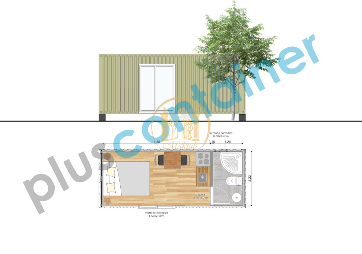 Casa ID.1104 - VENDO CONTAINER MONOAMBIENTE, MODULO 20 PIES.
