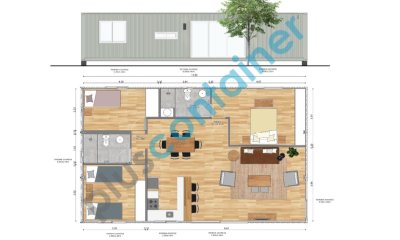 VENDO CASA CONTAINER, 3 DORMITORIOS, 2 BANOS.