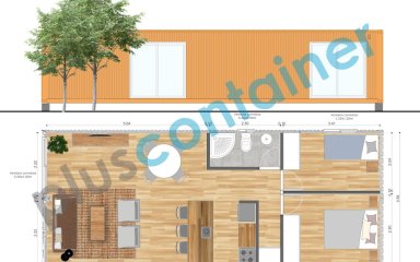 VENDO CASA CONTAINER, 2 DORMITORIOS, AIRE ACONDICIONADO.