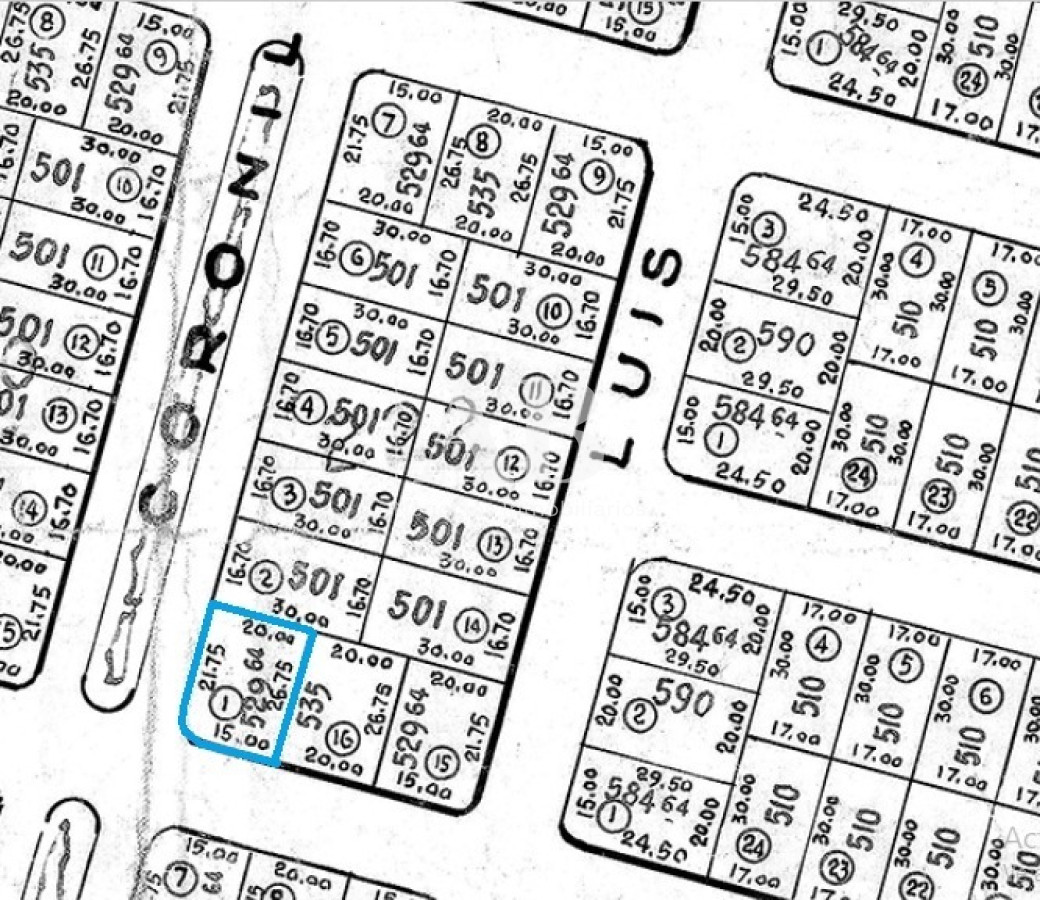 Terreno ID.70 - Solar Esquinero - En Venta - 530m2 En La Viuda - Mza 222