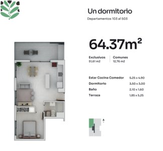 Apartamento en Edificio Volta
