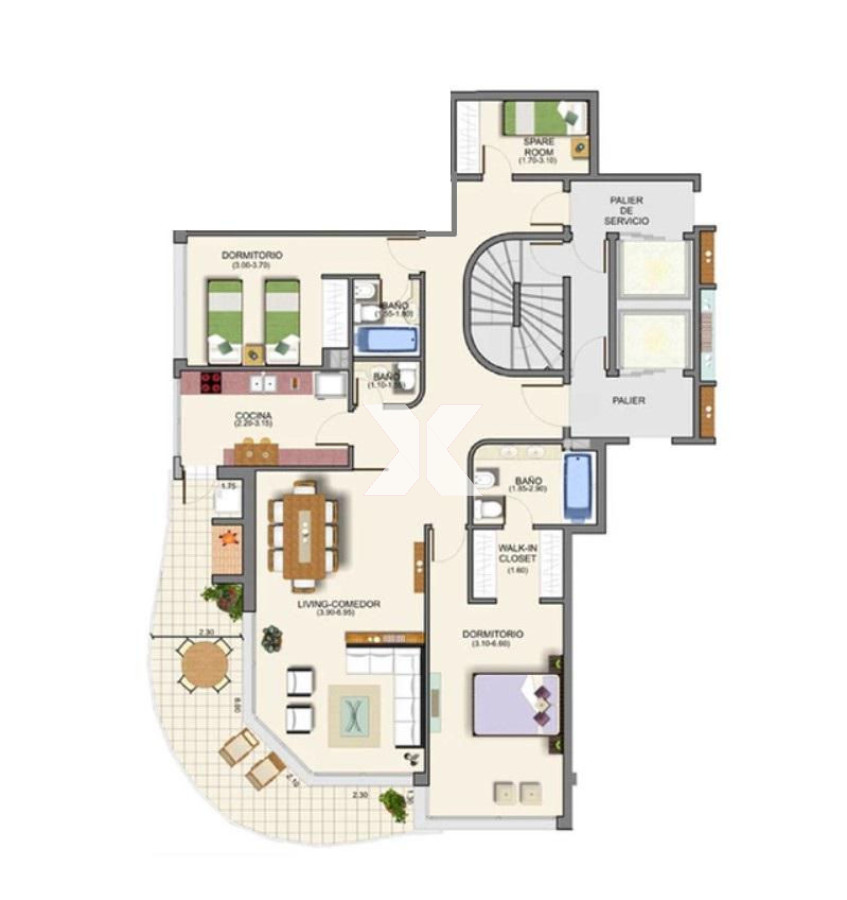 Apartamento ID.570 - Casino Tower  en venta  vista la mar  3 dormitorios 2 baños Punta del Este