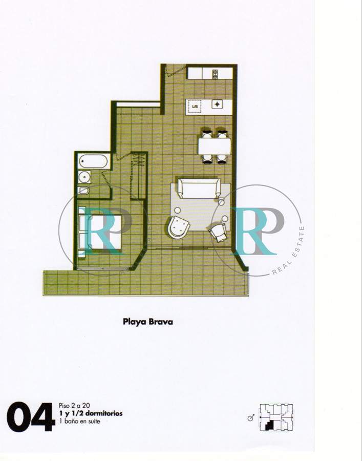 Apartamento ID.2626 - Apartamento de 1 dormitorio en venta. Punta del Este. Torre Yoo