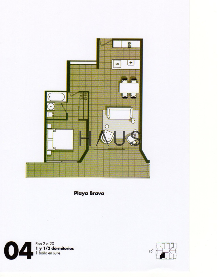Apartamento ID.715 - Apartamento de 1 dormitorio en venta. Punta del Este. Torre Yoo