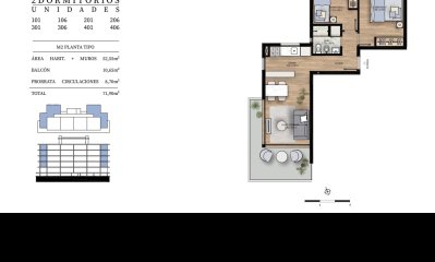 Apartamento de 2 dormitorios a 250 mts de playa mansa
