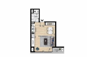 Venta apartamento monoambiente Edificio con servicios