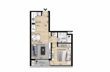 Venta apartamento 1 dormitorio 1 baño Edificio con servicios