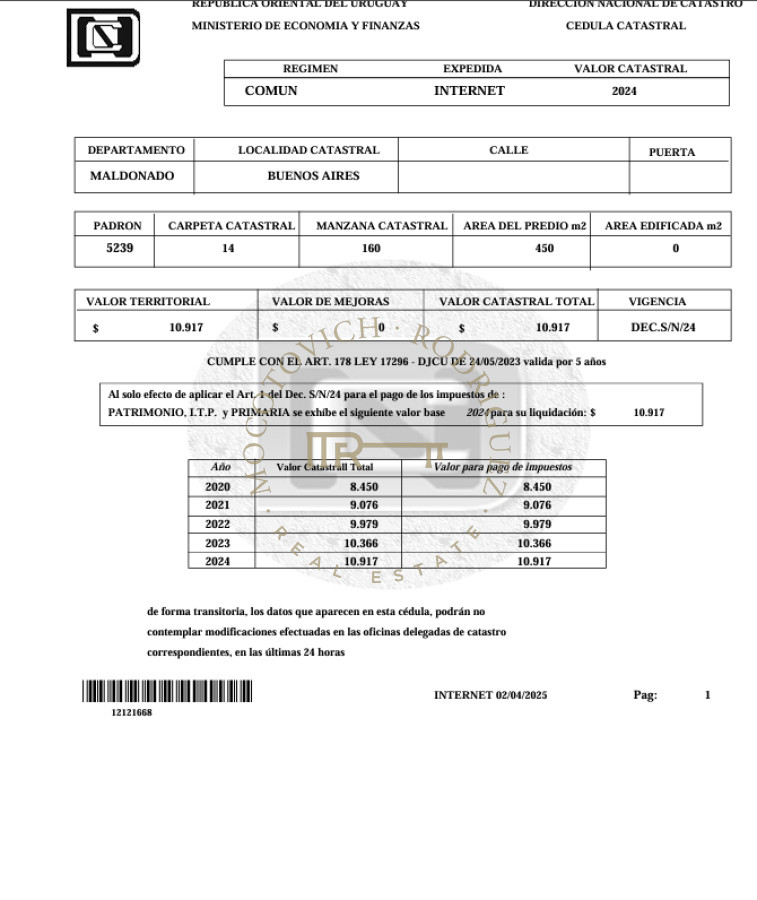 Terreno ID.3425 - Terreno en venta Balneario Buenos Aires Maldonado. 