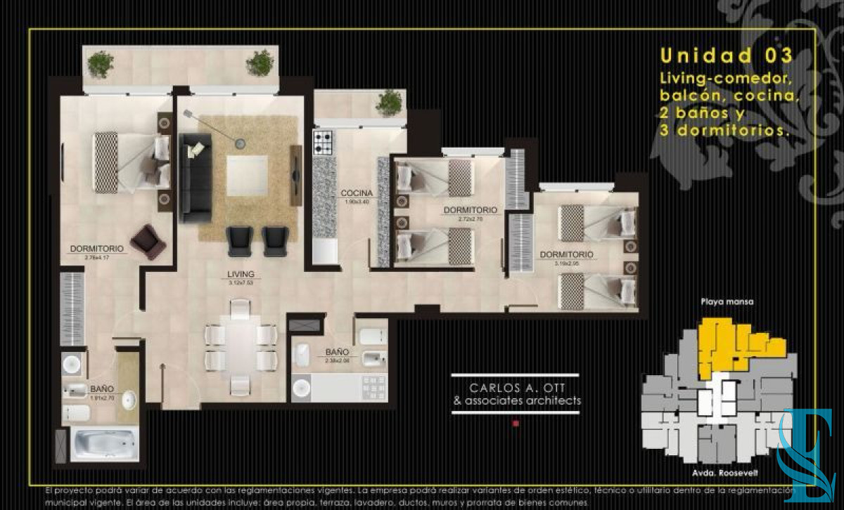 Apartamento ID.214 - Venta Apartamento 3 Dormitorios Summer Tower Av Roosevelt, Punta del Este 
