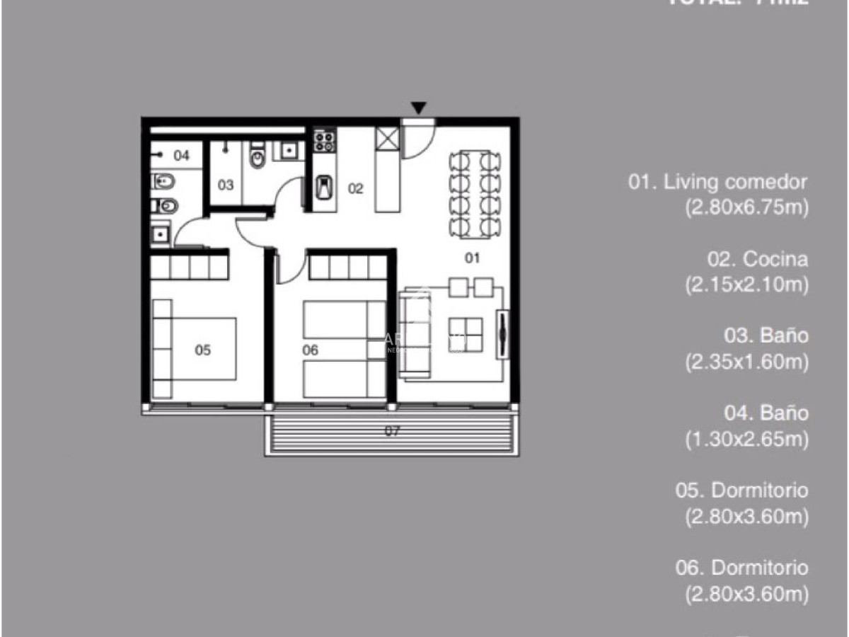 Apartamento ID.2222 - Venta apartamento 2 dormitorios 