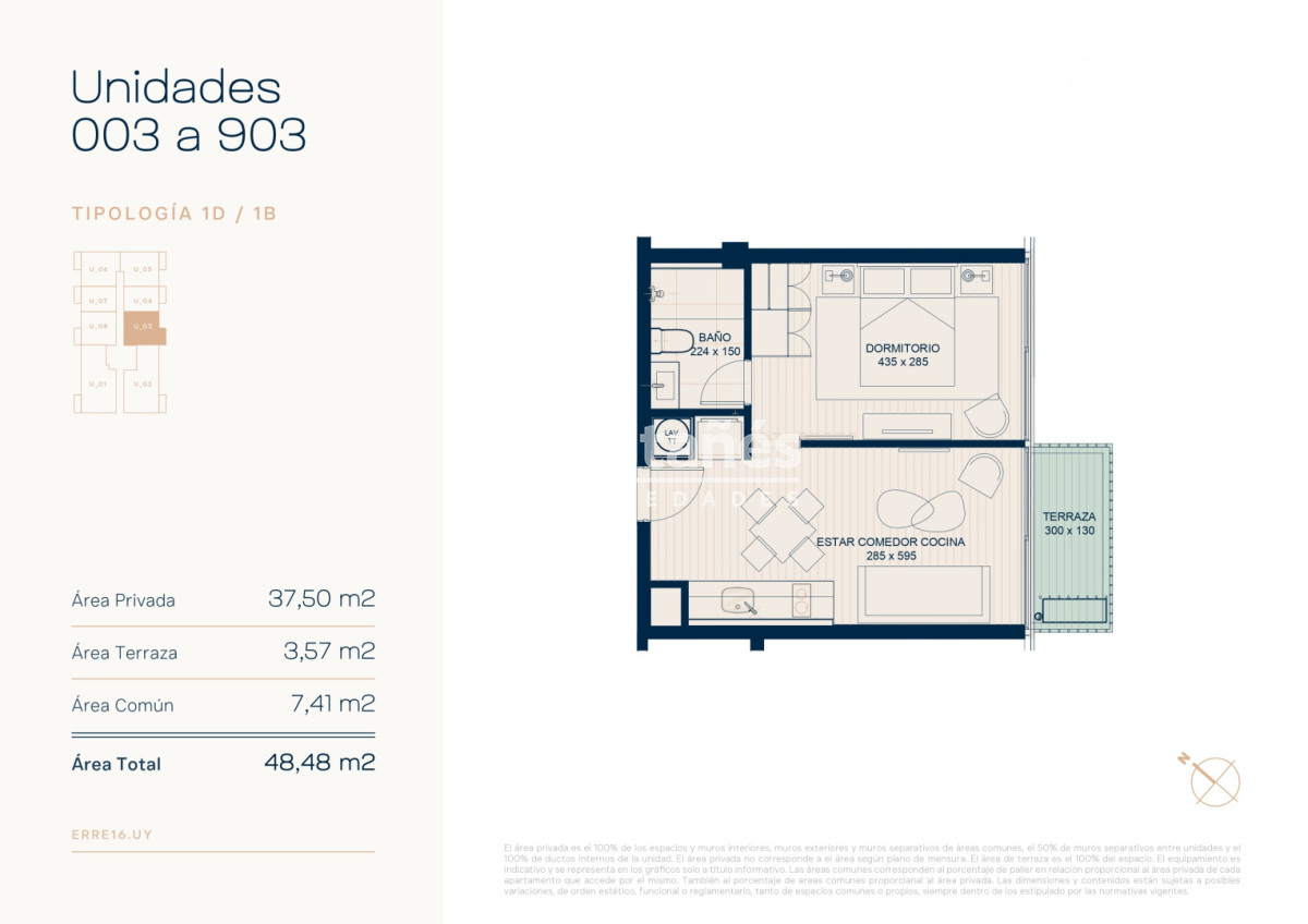 Apartamento ID.10543 - Apartamento en el corazón de Roosevelt!!  ERRE 16  1 dorm.