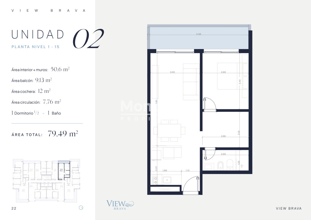 Apartamento ID.10229 - Pre Venta: Lanzamiento! View Brava 1 dormitorio 