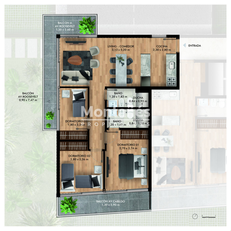 Apartamento ID.10547 - 3 dormitorios con ubicación clave en Maldonado SEE BOSQUE