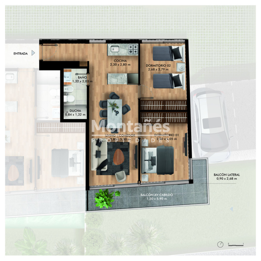 Apartamento ID.10546 - 2 dormitorios con ubicación clave en Maldonado SEE BOSQUE