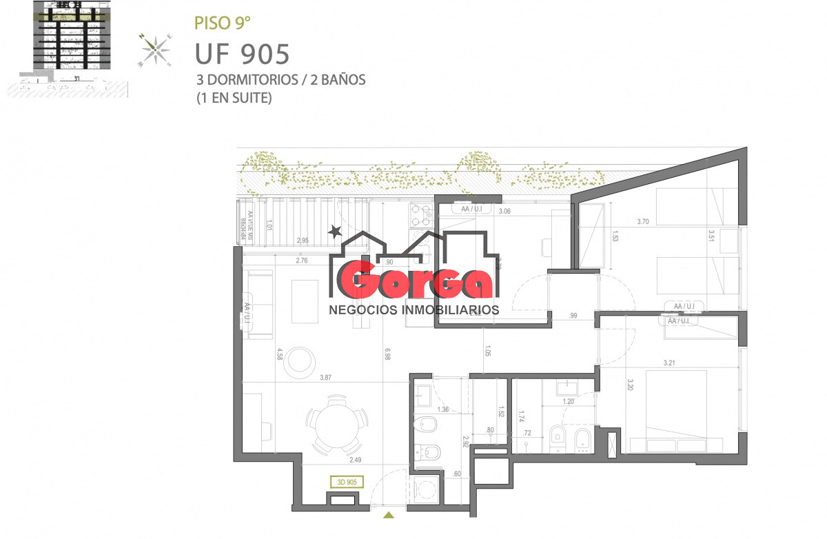 Apartamento ID.423 - 3 DORM 2 BAÑOS A ESTRENAR PRECIO REBAJADO 01 LIBERTADOR