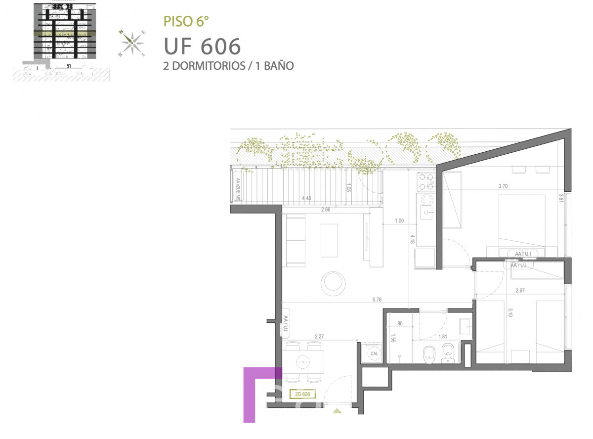Apartamento ID.16 - OPORTUNIDAD RENTA CENTRO 2 DORMITORIOS  01 LIBERTADOR 