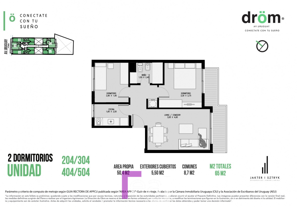 Apartamento ID.37 - Nuevos apartamentos en cordon de 1 y 2 dormitorios, a estrenar 2024 