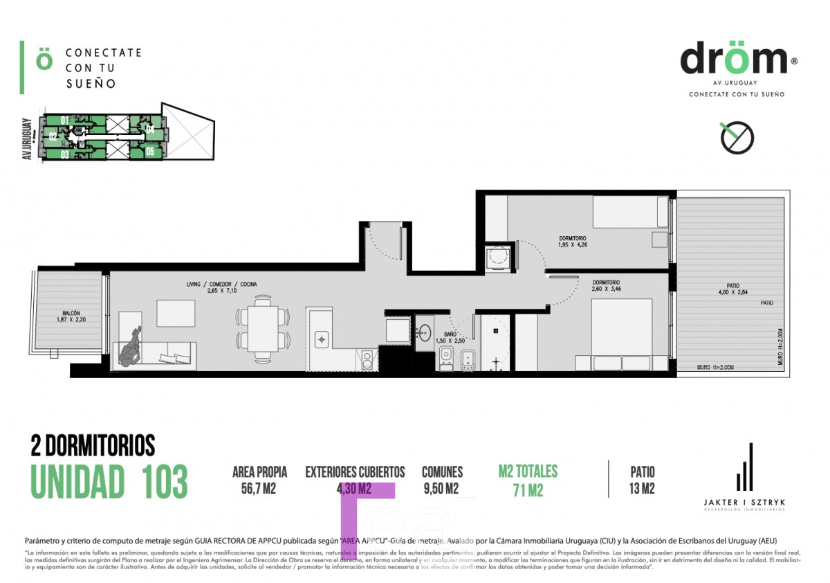 Apartamento ID.37 - Nuevos apartamentos en cordon de 1 y 2 dormitorios, a estrenar 2024 