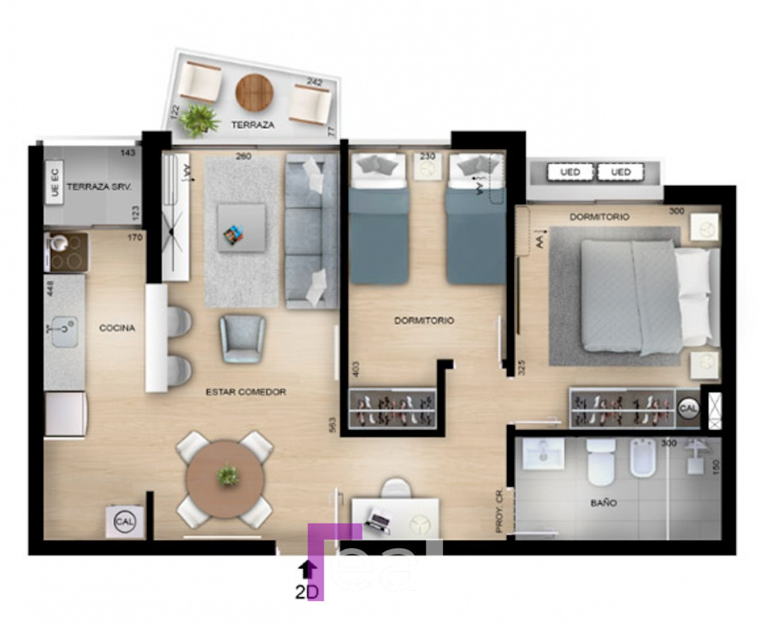 Apartamento ID.14 - NOSTRUM CENTRAL VENTA 2 DORM, SIN GASTOS DE OCUPACIÓN UNIDAD 905