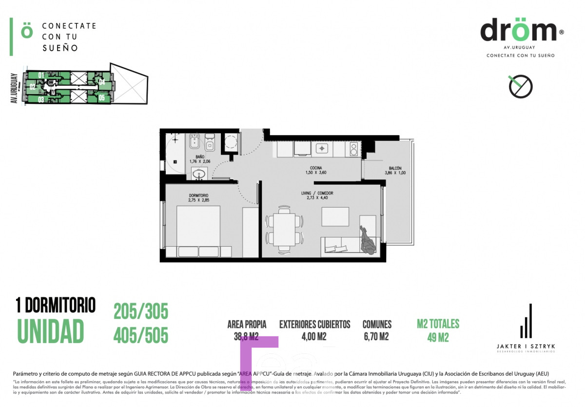 Apartamento ID.37 - Nuevos apartamentos en cordon de 1 y 2 dormitorios, a estrenar 2024 