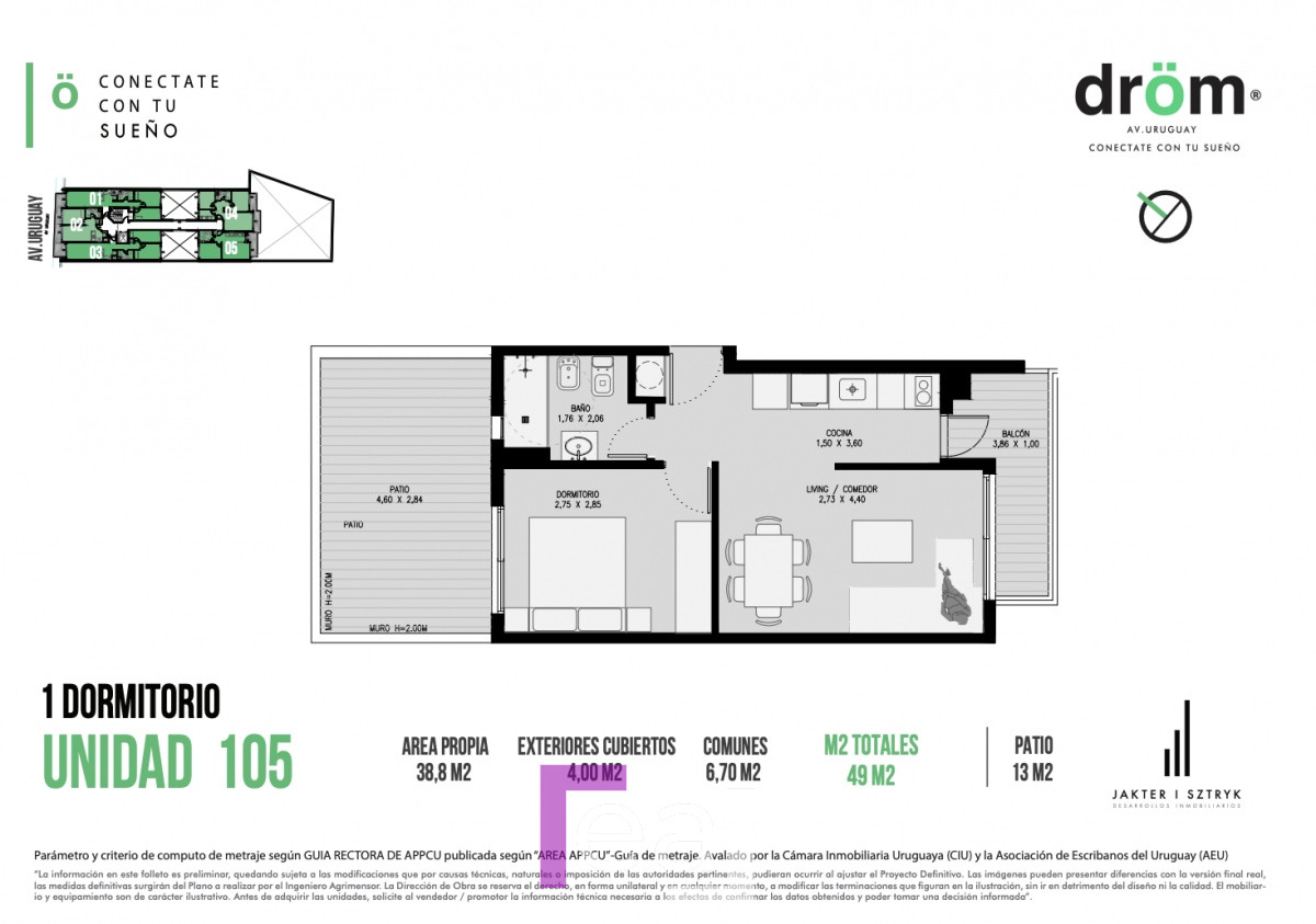 Apartamento ID.37 - Nuevos apartamentos en cordon de 1 y 2 dormitorios, a estrenar 2024 