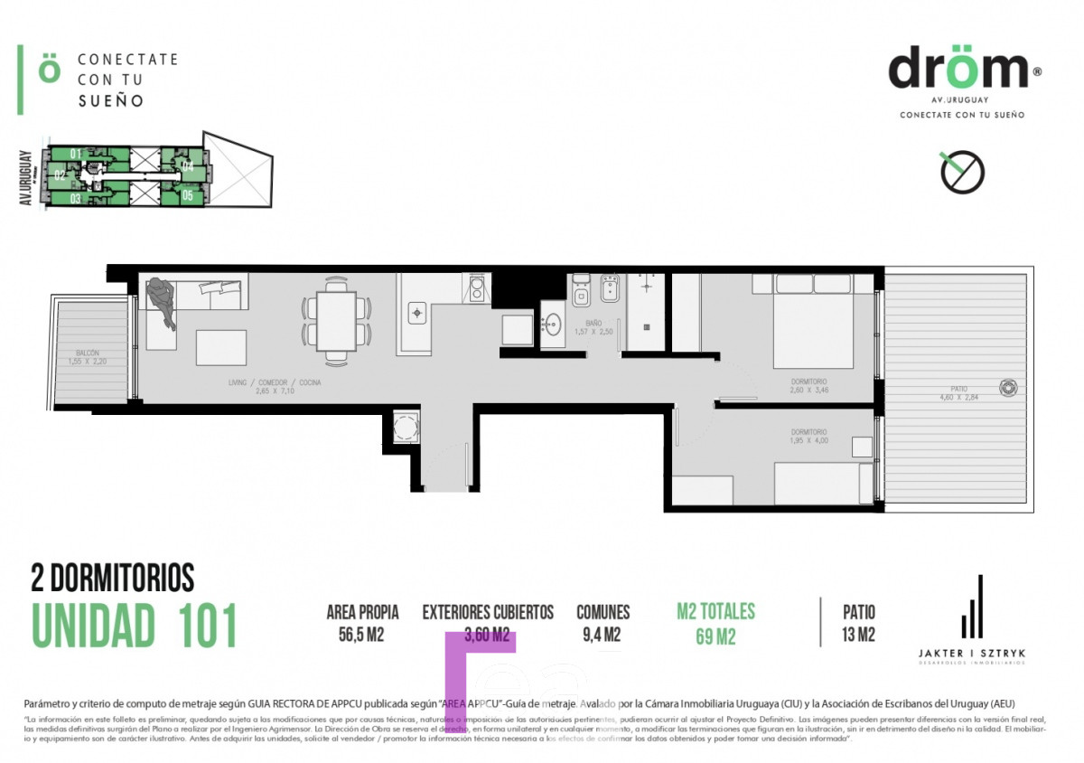 Apartamento ID.37 - Nuevos apartamentos en cordon de 1 y 2 dormitorios, a estrenar 2024 