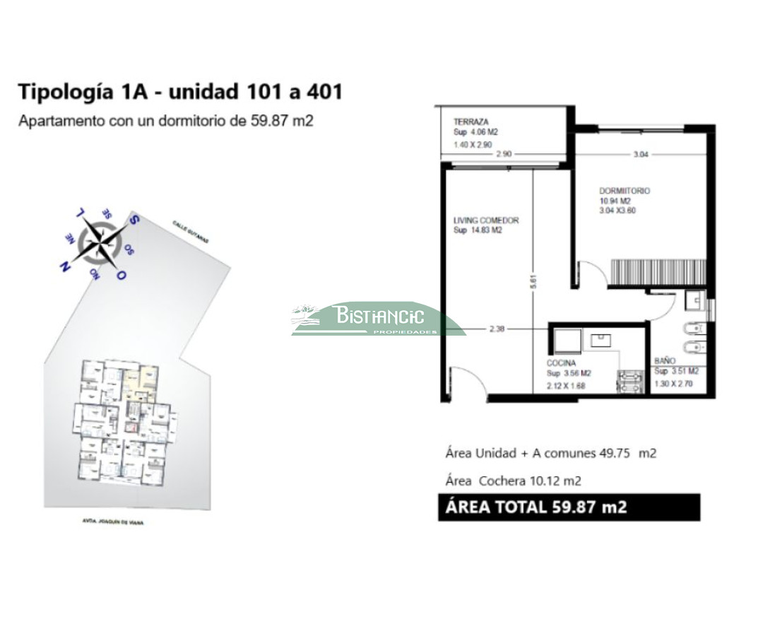 Apartamento ID.2913 - Venta apartamento La Loma, 1 dormitorio, prox. Shopping Atlantico