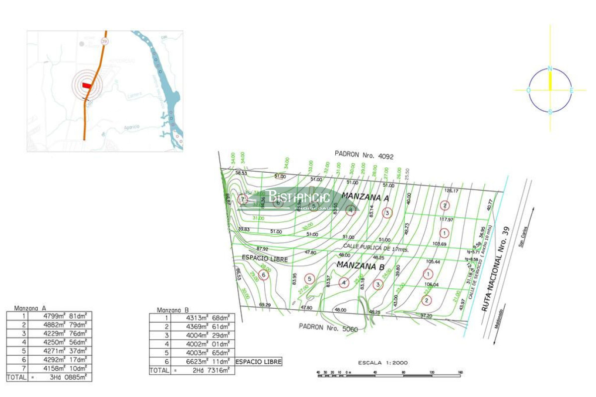 Chacra ID.2119 - Terreno frente a Ruta 39, de 4370 m2, zona logística, galpones, empresas, etc. Venta US$ 437000.