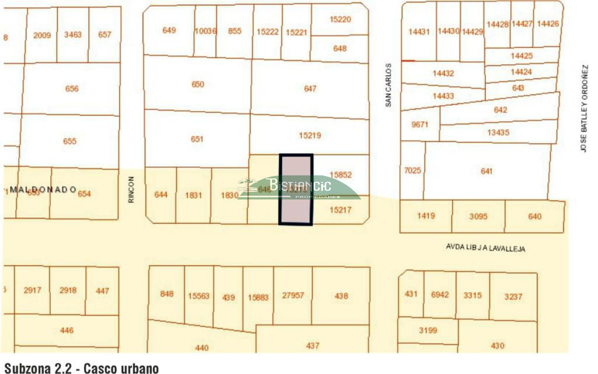 Terreno ID.1502 - Terreno Maldonado sobre avenida Lavalleja, 382 m2 , ideal locales, comercio, aptos, etc. Venta US$ 120.000.