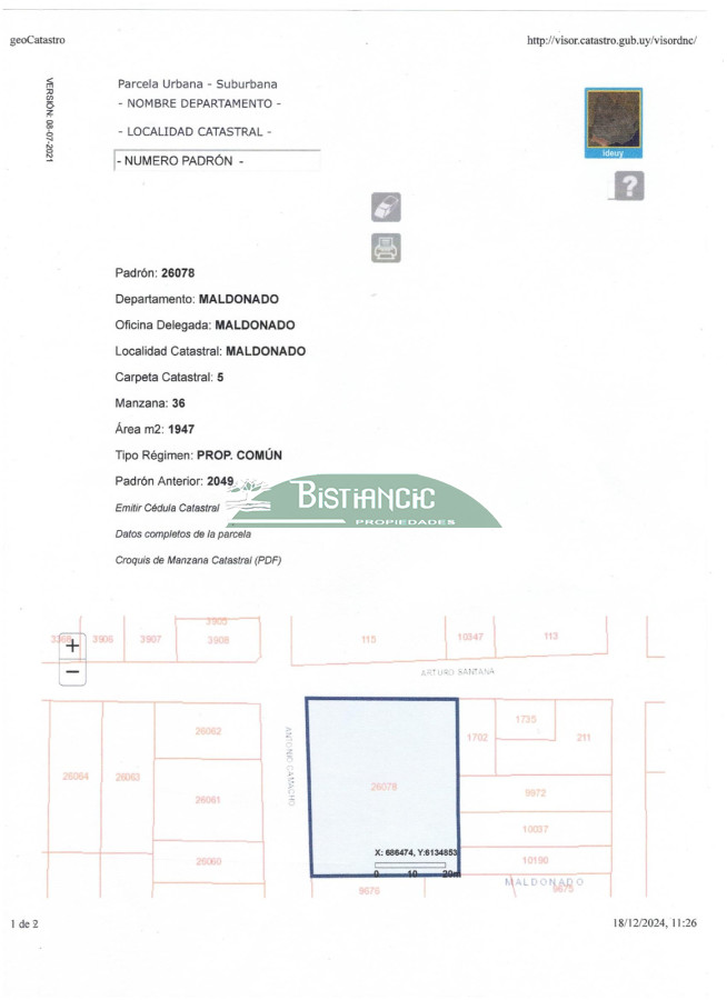 Terreno ID.2937 - Gran terreno en Maldonado, próximo a Shoping Atlántico, 1950 m2 apto PB+9PA.