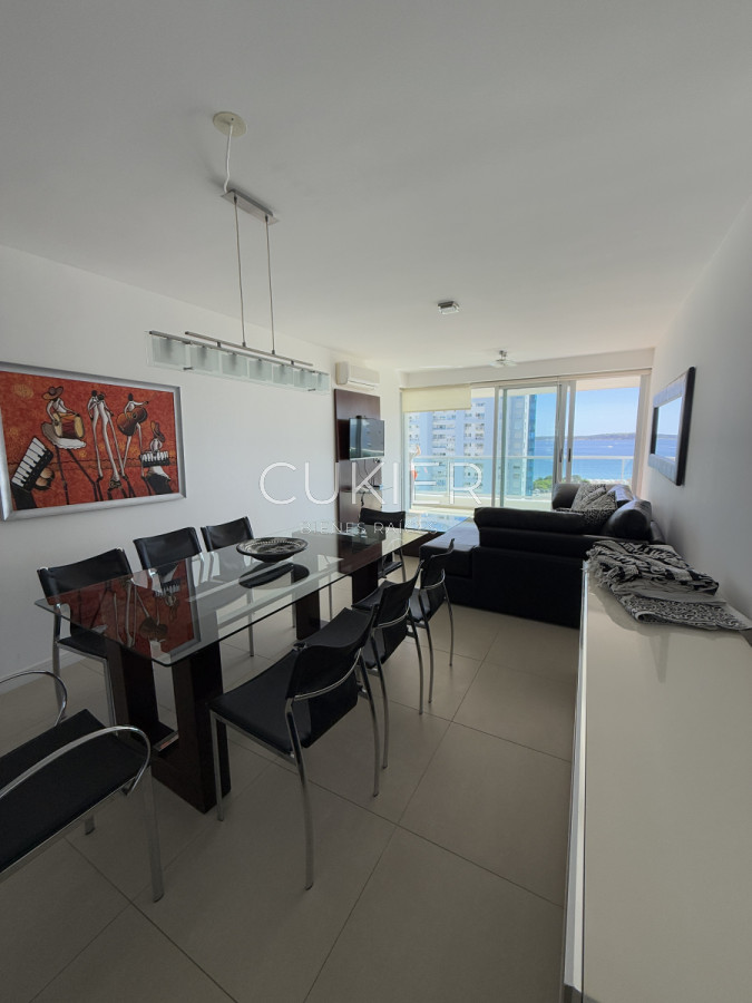 Apartamento ID.3395 - Alquiler invernal de hermoso apartamento de 2 dormitorios con vista al mar en playa mansa edificio full amenities