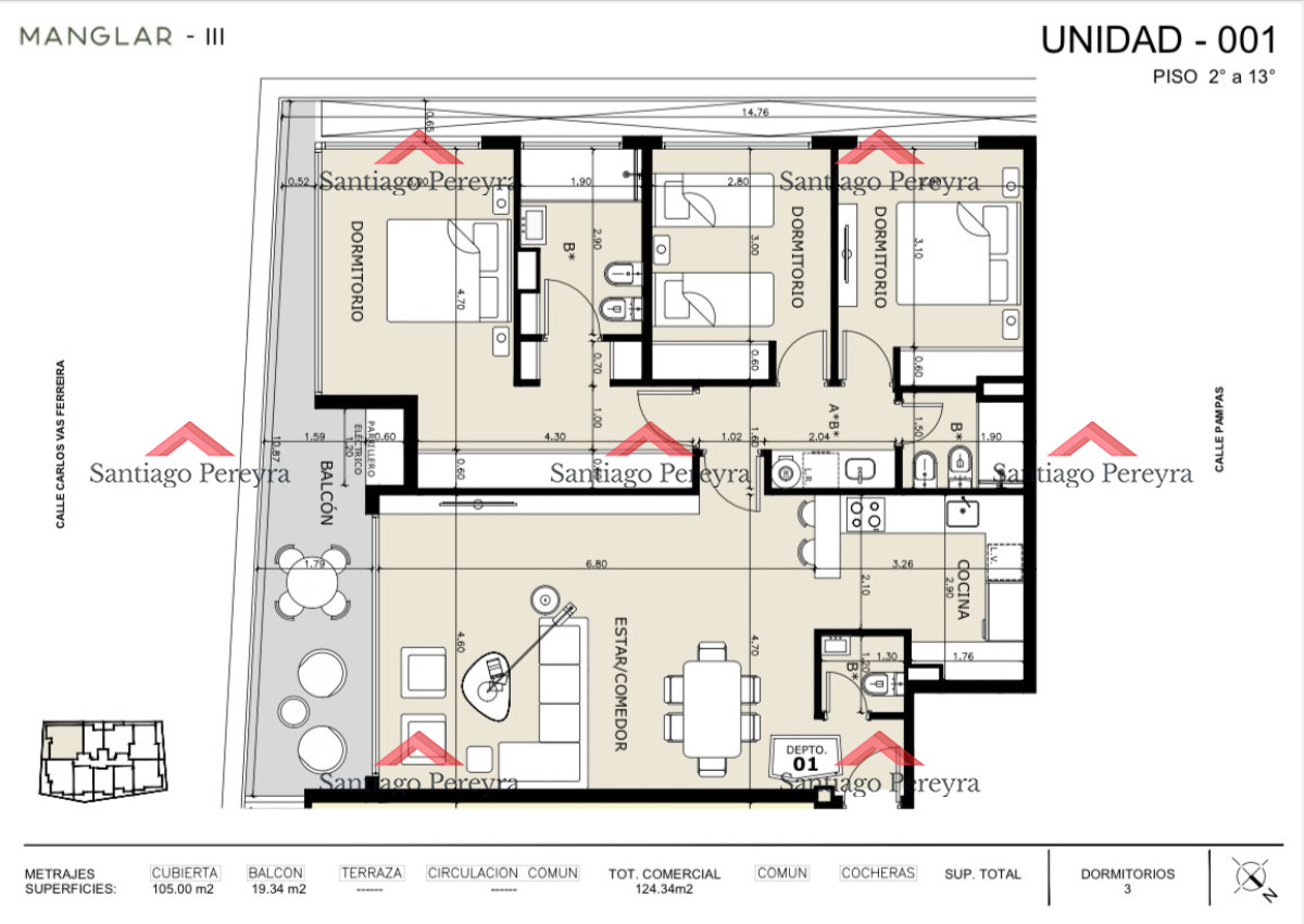 Apartamento ID.17004 - APARTAMENTO EN VENTA 3 DORMITORIOS - MANGLAR UMBRA 