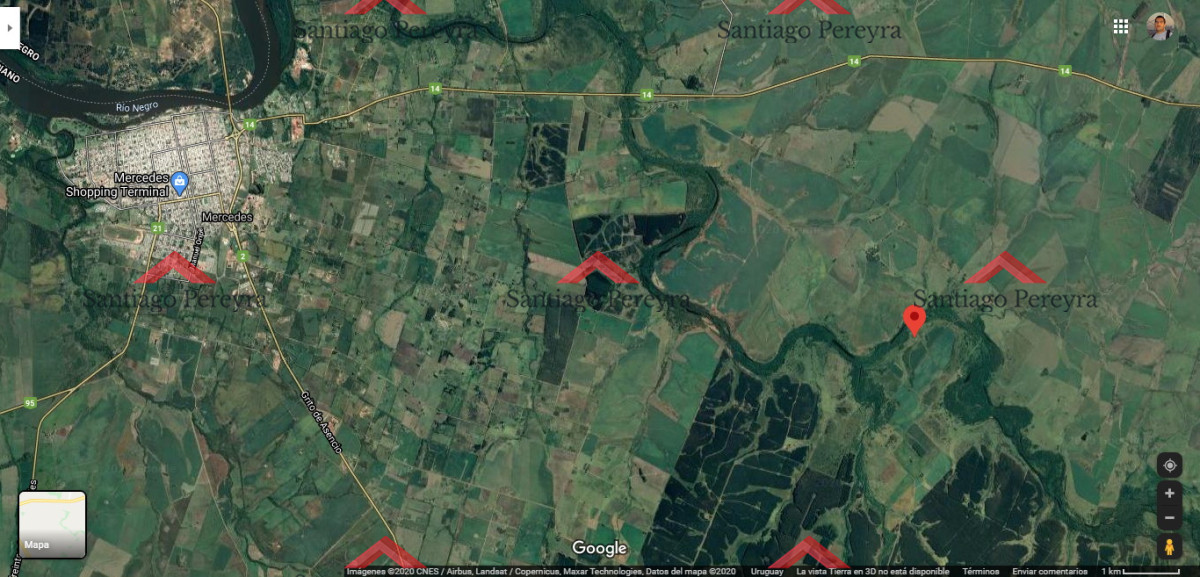Campo Ref.11966 - Campo en Soriano a 19 kilometros de Mercedes con costa sobre arroyo BequelÃ³.