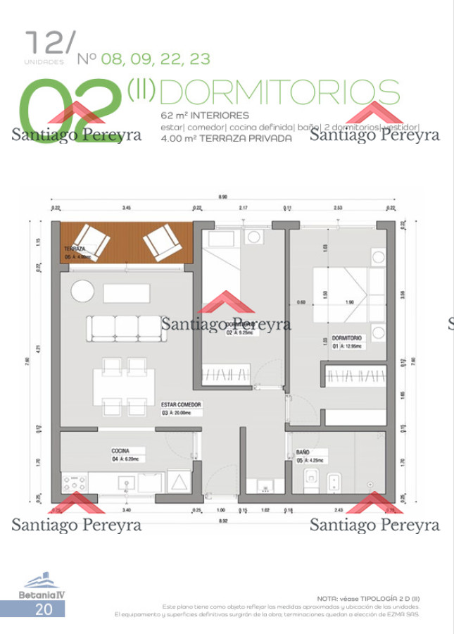 Apartamento ID.16790 - Betania IV desarrollo en Fraccionamiento 4H, Maldonado