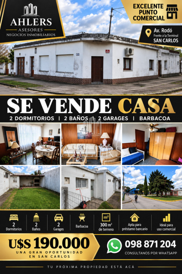 Casa ID.494 -  SE VENDE CASA ESQUINERA - SAN CARLOS